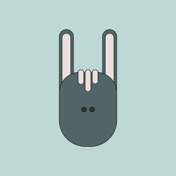 Vit påsk kanin. Påskharen — Stock vektor