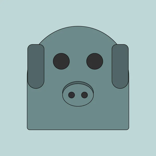 Ilustração vetorial Porco. Cara de porco. Ícone de porco. Logotipo de porco — Vetor de Stock