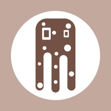 Renkli arka plan denizanası üzerinde düz tasarım vektör simgesi