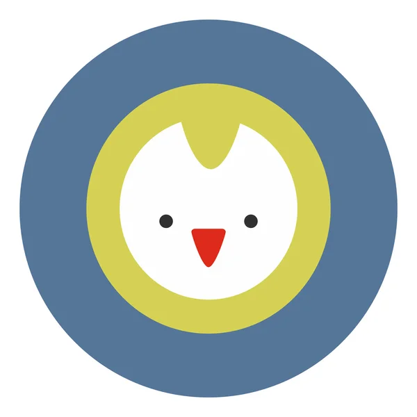 Vector pictogram in platte ontwerp op kleurrijke achtergrond vogel gezicht — Stockvector