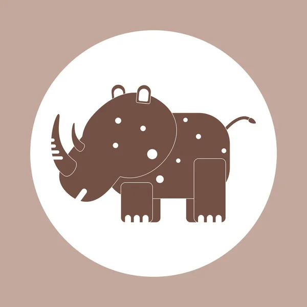 Vektor-ikonen i platt design på färgstarka bakgrund noshörning — Stock vektor