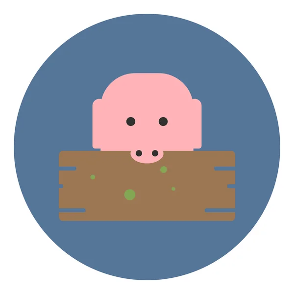 Vektor-Symbol in flachem Design auf buntem Hintergrund Schwein — Stockvektor