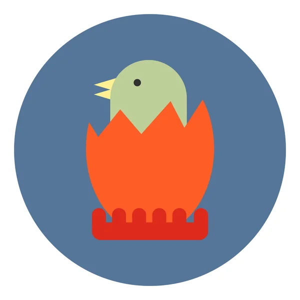 Vector pictogram in vlakke design op kleurrijke achtergrond chick luiken — Stockvector