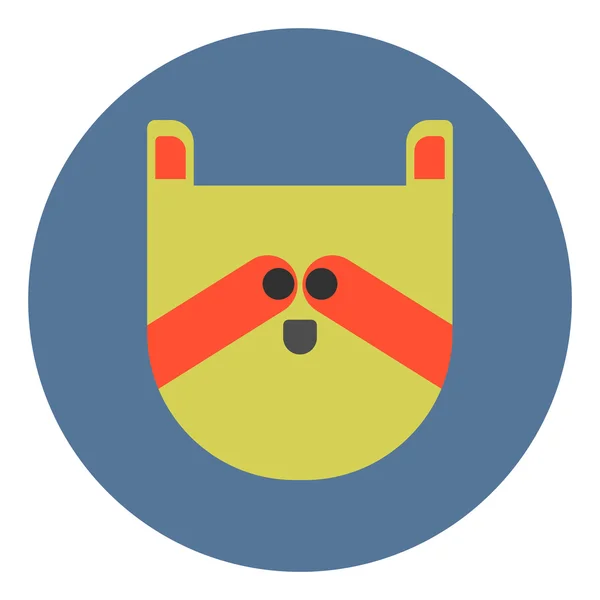 Vector pictogram in platte ontwerp op kleurrijke achtergrond kat gezicht — Stockvector