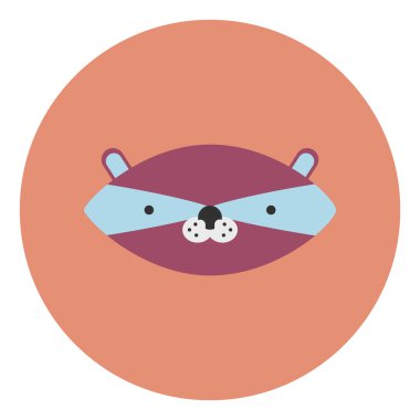 Renkli arka plan kedi yüzünde düz tasarım vektör simgesi