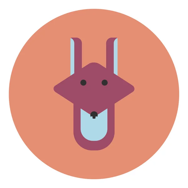 Vector pictogram platte ontwerp op kleurrijke achtergrond fox in kooi — Stockvector