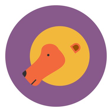 Düz renkli arka plan inek tasarım vektör simgesi