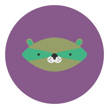 Renkli arka plan kedi yüzünde düz tasarım vektör simgesi