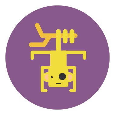 Vektör simgesi düz Tasarım renkli arka plan maymun dalı üzerinde