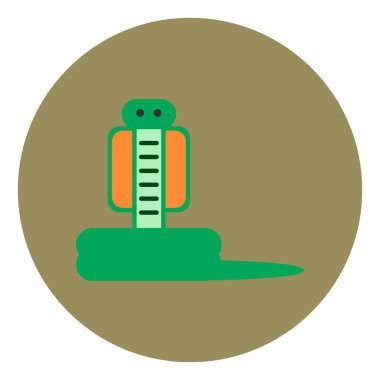 Renkli arka plan yılan üzerinde düz tasarım vektör simgesi