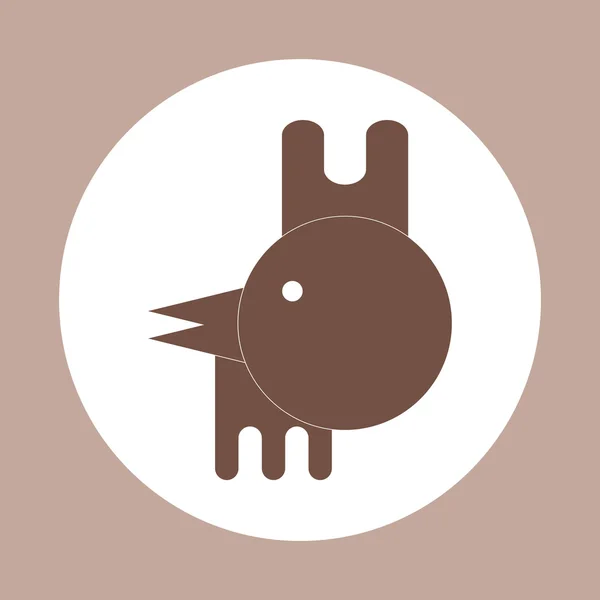 रंगीन पृष्ठभूमि मुर्गी सिर पर फ्लैट डिजाइन में वेक्टर प्रतीक — स्टॉक वेक्टर