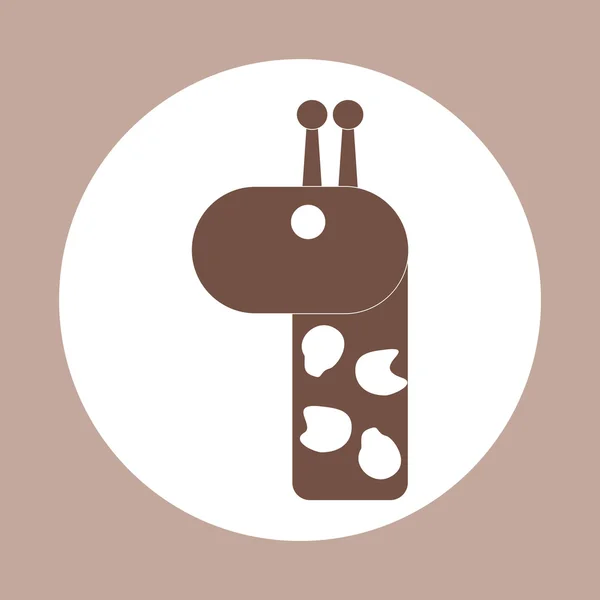 Vector pictogram in vlakke design op kleurrijke achtergrond giraffe — Stockvector
