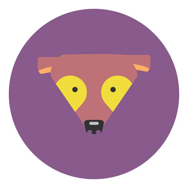Vector pictogram in platte ontwerp op kleurrijke achtergrond badger gezicht — Stockvector