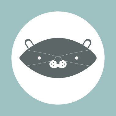 Renkli arka plan kedi yüzünde düz tasarım vektör simgesi