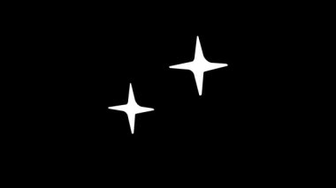 Krom anahtarlama için siyah arka planda yanıp sönen yıldız animasyonu. Parlak, ışıl ışıl, yıldızlı, yıldızlar, ışıklar, parlak ve yanıp sönen animasyon, üst üste ve özel efektler için..