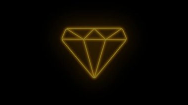 Parlak neon elmas animasyonu, zenginliği, lüksü, kaliteli ürünleri, birinci sınıf ikonu ve mücevher markasını temsil ediyor.