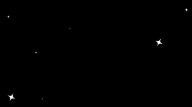 Parıldayan ve dönen yıldızlar ya da krom anahtarlama için siyah bir arkaplan üzerinde ışık animasyonu. Parlak, ışıl ışıl, yıldızlı, yıldızlar, ışıklar, parlak ya da yanıp sönen animasyon, kaplama ve özel efektler için.
