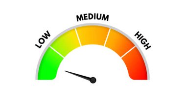 Orta seviyede sabitlenmiş bir işaretçiyle yarı dairesel ölçekli animasyon. Dengeli performans, risk veya yoğunluğu gösteren gösterge panelleri, uygulamalar, web siteleri ve veri görselleştirme projeleri için idealdir.