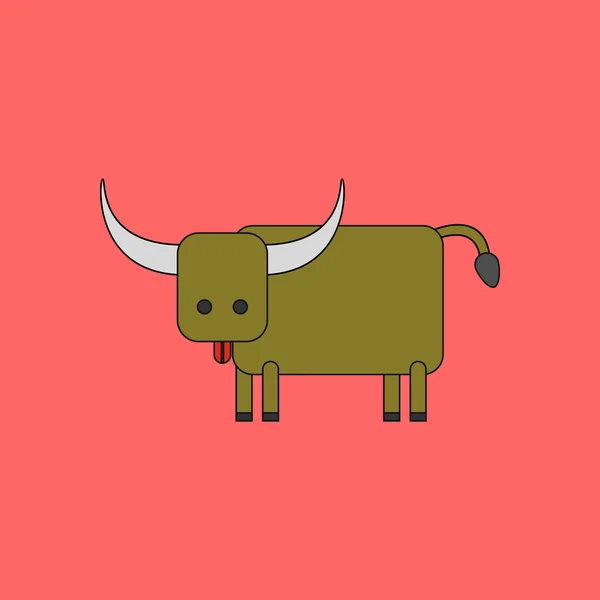 Animal con fondos coloridos toro — Vector de stock