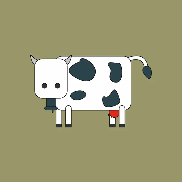 Vector black and white cow — Stock Vector