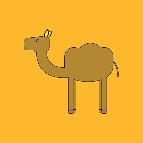 Silueta Camel sobre fondo de color — Vector de stock