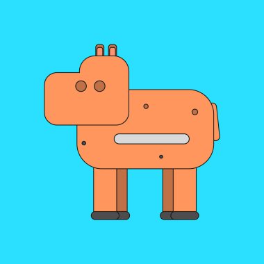 düz simgesi tasarım su aygırı çizimde