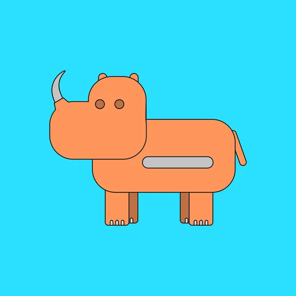 Un animal con fondos coloridos rinoceronte — Vector de stock