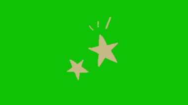 Yeşil arkaplanda altın yıldız animasyonu