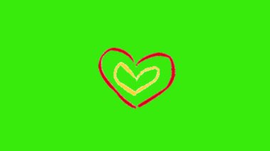 Aşk animasyonu yeşil ekranda