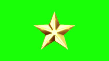Yeşil arkaplanda 3d yıldız animasyonu
