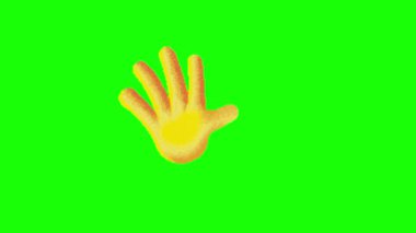 Yeşil arkaplanda 3D el animasyonu