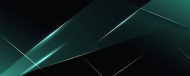 Soyut Yeşil Işık Arkaplanı. Çokgen Zarafet ve Çerçeve Arkaplan Tasarımı