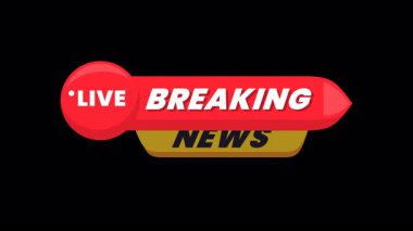 Haber platformları ve medya kuruluşları için acil duyurular için uygun canlı haber yayını için metin canlandırması