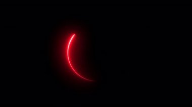 İlerleme, ekran yükleme, teknoloji veya modern tasarım gibi kavramları temsil eden kırmızı neon iz çemberi
