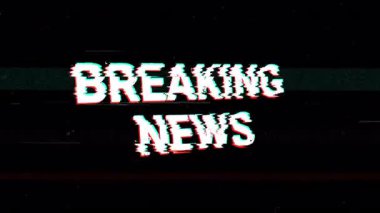 Flaş haber arızası arka plan animasyonu, modern haber yayınları, acil duyurular, teknolojik sorunlar ve soyut medya kavramları için mükemmel. 4K video