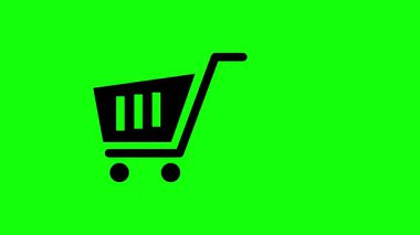 Shopping Cart Icon Animation on Green Screen