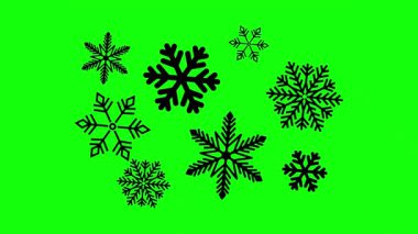 Snowflake Icon Animation on Green Screen