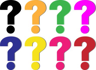 Renkli Soru İşareti Simgeleri Ayarlandı