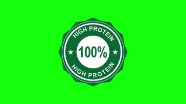 Yeşil Ekranda% 100 Yüksek Protein Rozeti
