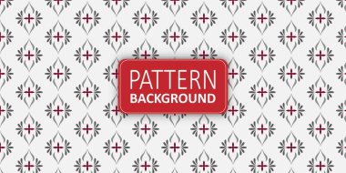 Gri ve kırmızı tekrarlayan çiçek motifi arkaplanı