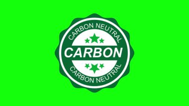 Çevresel Markalaşma, Eko Pazarlama ve Sürdürülebilirlik Videoları için Karbon Nötr Sertifika Mühürleme Yeşil Ekran Animasyonu