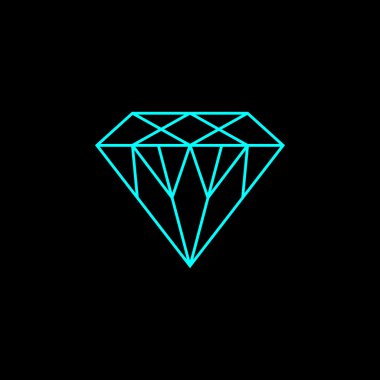 geometri çok az logo kavramı, elmas vektör logo şablonu