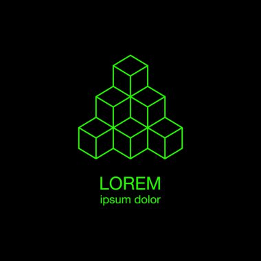 küpleri satırları logo tasarım konsepti, vektör logo şablonu