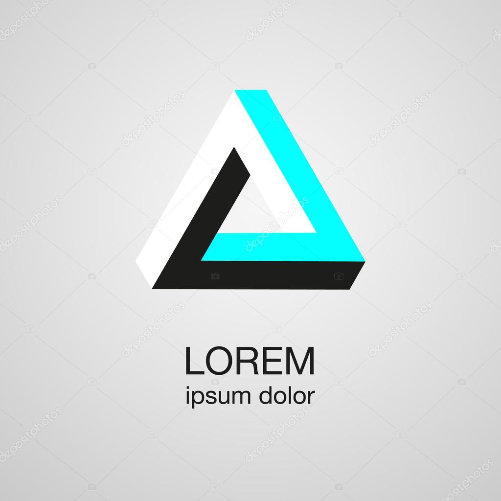 Optical illusion logo template, vector