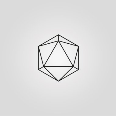 geometri çok az logo kavramı, altıgen vektör logo şablonu