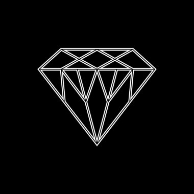 geometri çok az logo kavramı, elmas vektör logo şablonu