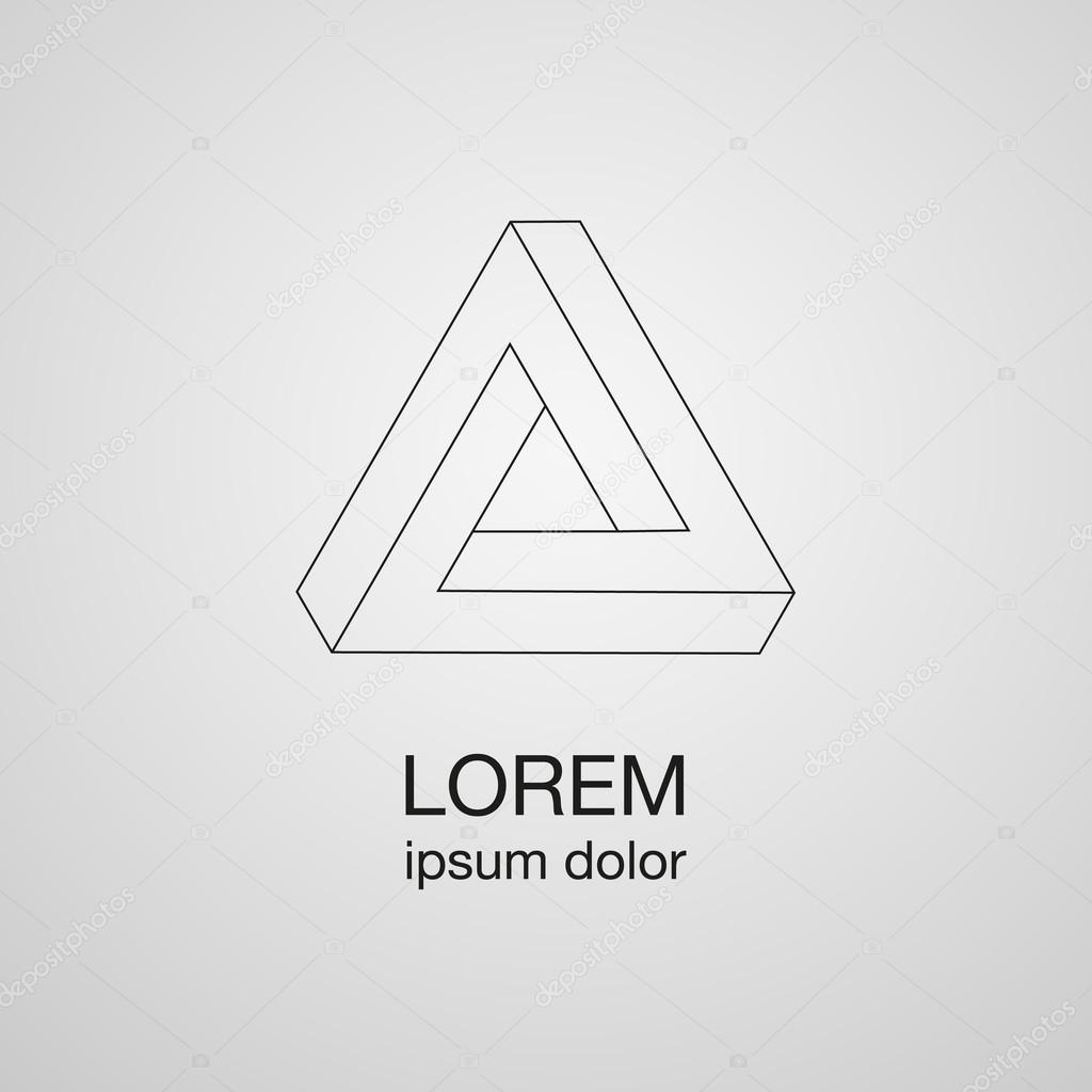 Optical illusion logo template, vector