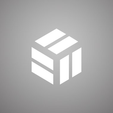 geometri çok az logo kavramı, beyaz vektör simge şablonu