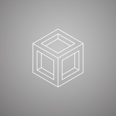 geometri çok az logo kavramı, mavi vektör simge şablonu