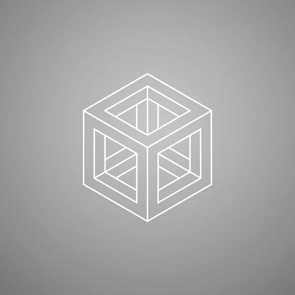 Geometria minimális logo fogalom, kocka vektor ikon sablon — Stock Vector